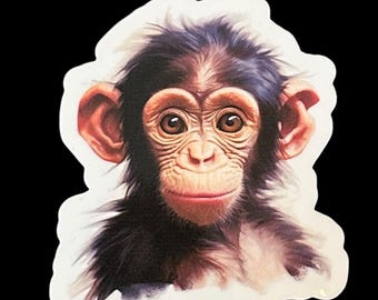 Pegatina de mono: vinilo divertido para portátil o botella de agua