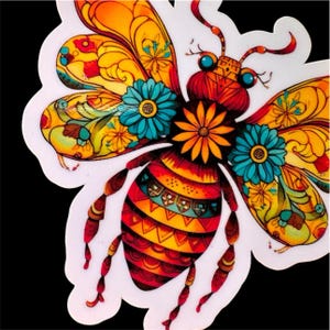 Bee Sticker – Cute Vinyl Decal with Bumblebee Design, Nature Lover Sticker for Laptop, Water Bottle, or Journal, Gift for Bee Lovers