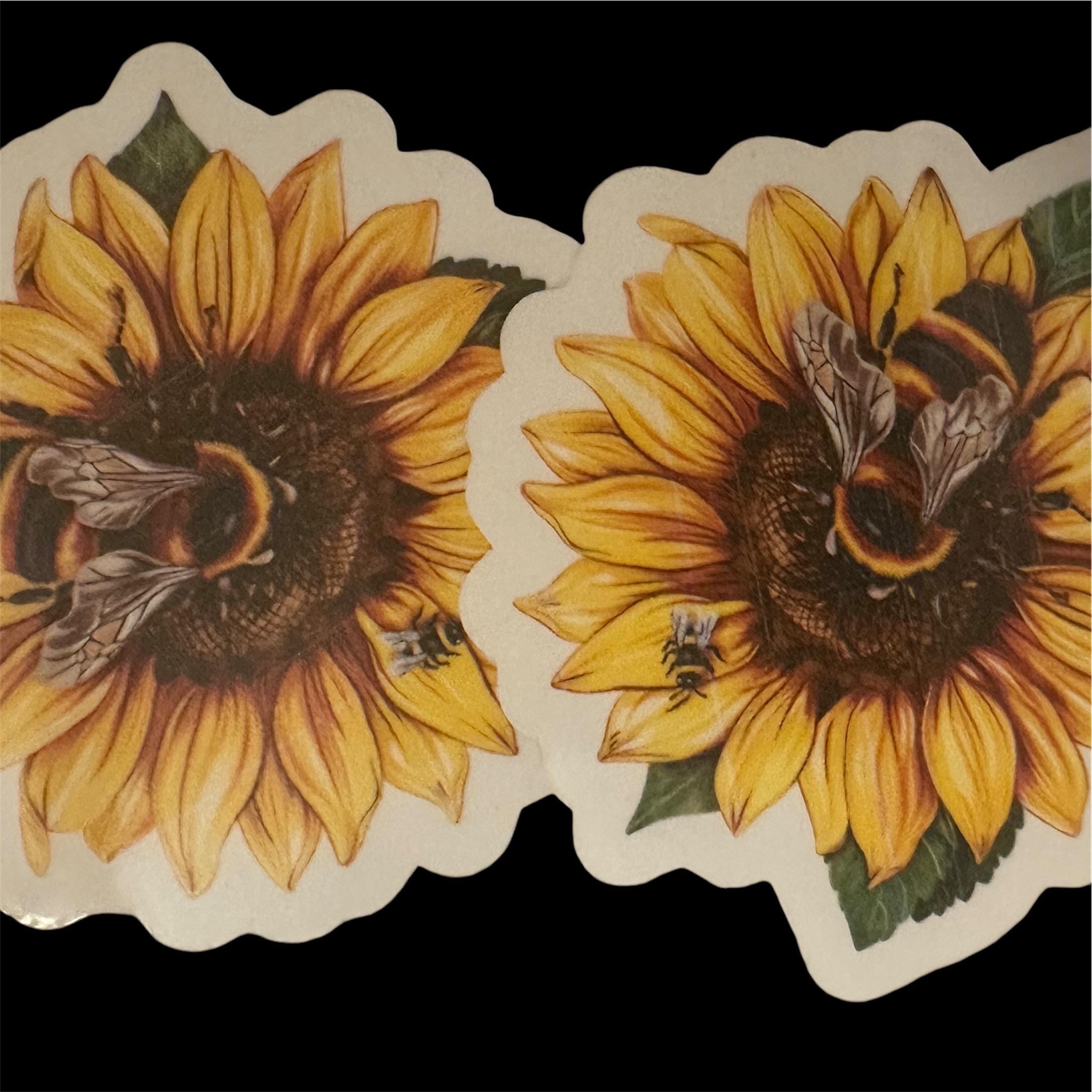 Sunflower – Vinyl Die-cut Sticker – Weatherproof Laptop Water Bottle ...