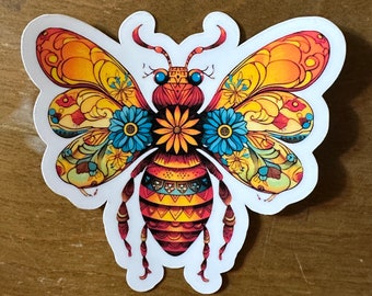 Bee Sticker | Vinyl Waterproof | Die Cut Sticker | AI Generated