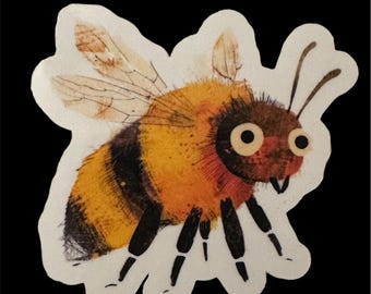 Pegatina de abeja: adorable vinilo con diseño de abejorro, ideal para amantes de la naturaleza, ideal para portátil, botella de agua o diario. Un regalo estético de abeja.