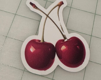 Cherry Sticker | Vinyl Waterproof | Die Cut Sticker | AI Generated