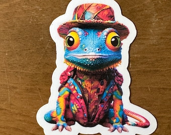 Gecko Sticker | Vinyl Waterproof | Die Cut Sticker | AI Generated