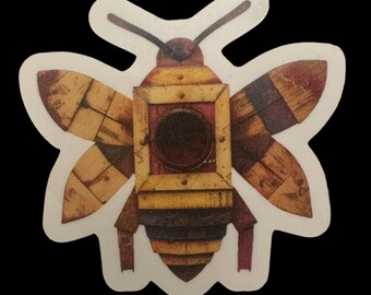 Pegatina de abeja en panal: vinilo