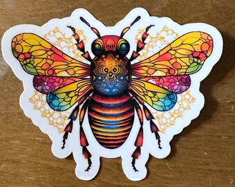 Bee Sticker | Vinyl Waterproof | Die Cut Sticker | AI Generated