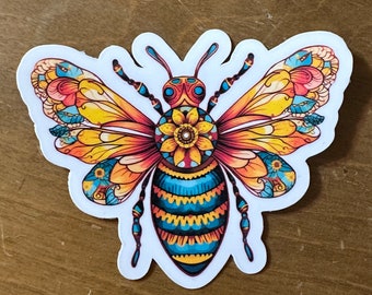 Bee Sticker | Vinyl Waterproof | Die Cut Sticker | AI Generated