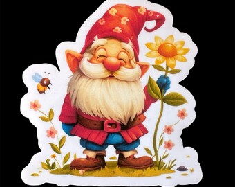 Pegatina de gnomo: vinilo generado por IA