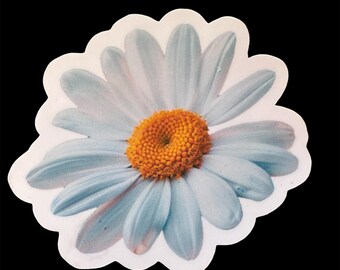 Pegatina de margarita: bonita calcomanía de vinilo con un diseño floral sencillo, estética de flores para portátil, botella de agua o diario, un regalo ideal para la naturaleza.