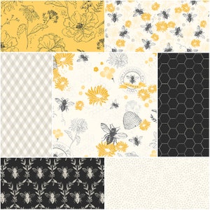 Honey Bee - Main Bee Floral Honeycomb Parchment by My Mind’s Eye from Riley  Blake Fabric