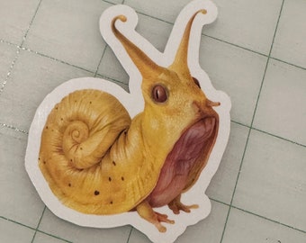 Slug Sticker | Banana Slug Sticker | Vinyl Waterproof | Die Cut Sticker | AI Generated