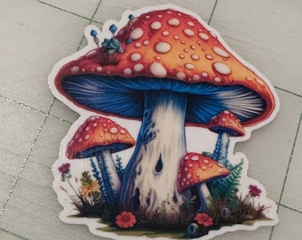 Mushroom Sticker | Vinyl Waterproof | Die Cut Sticker | AI Generated