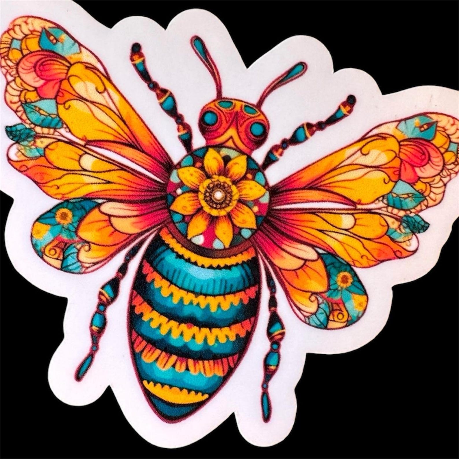 Wth Sticker Bee Wth Single Flower – Vinyl Diecut Sticker – Weatherproof Laptop ...
