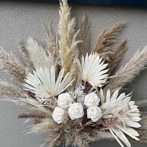 Traubogen Gesteck, Hochzeitsdeko, Boho Wedding, Pampas, Eucalyptus, Olive, Freie Trauung