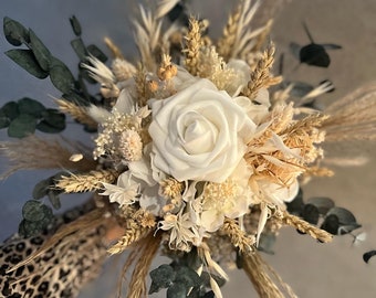 Trockenblumenstrauss im Boho Stil mit Eucalyptus, Boho Wedding Deko, Trenddeko, Geschenkidee, Dried Flowers, Pampas