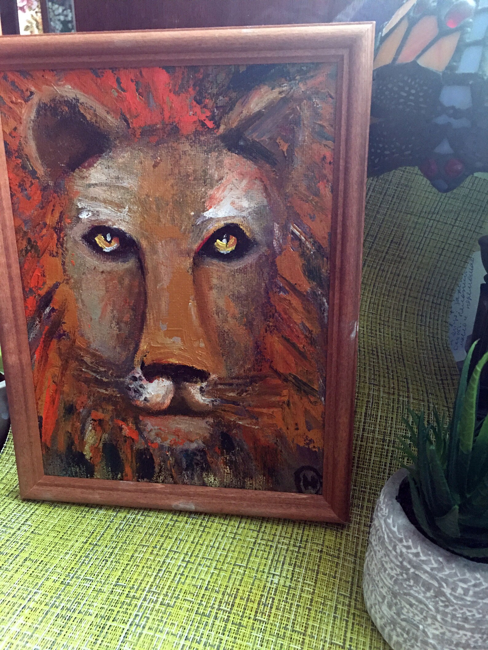 Lion painting Original Art Lion Portrait Canvas Wall Art Oil Etsy