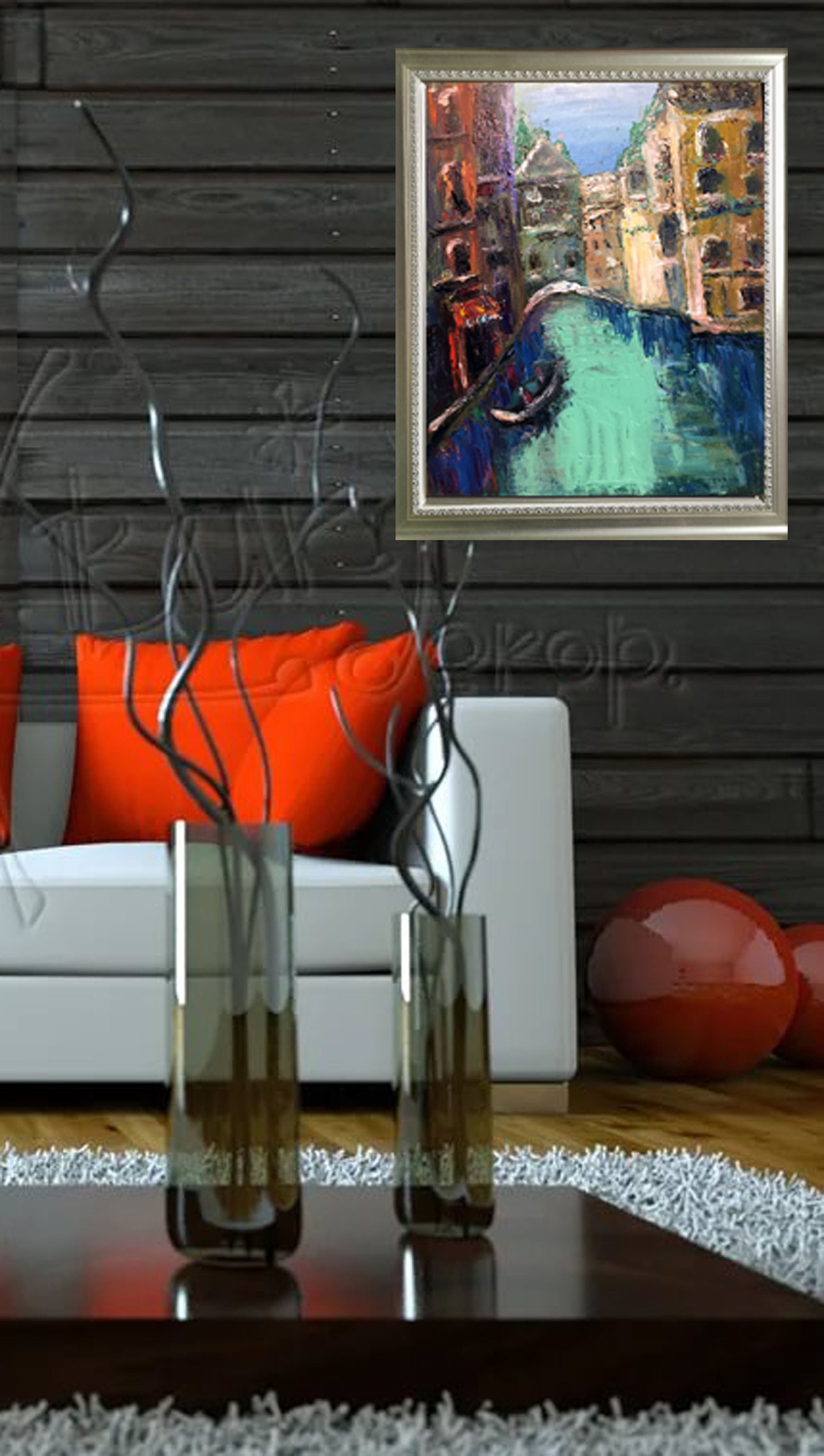 Venice Painting Cityscape Original Painting Canvas Wall Art Etsy