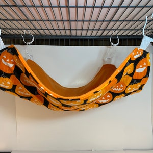 Jack'O'Lanterns 18x16 Glow in the dark flat hammock for ferrets, guinea pigs, rats, hedgehogs, chinchillas image 2