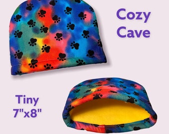 Cozy Cave- tie dye paw prints- tiny size