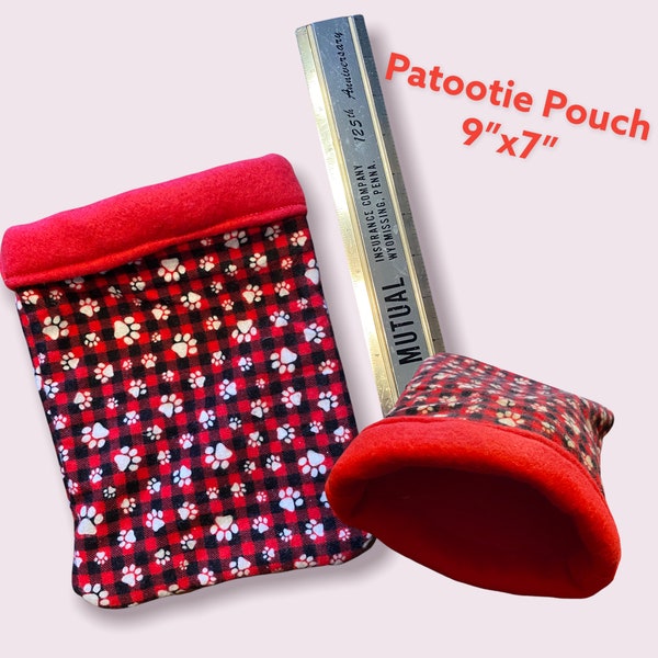 Paw Prints PATOOTIE POUCH Mini SleepSack for Rats, Sugar Gliders, Squirrels, Hedgehogs, Baby Guinea Pigs and Tiny Ferrets