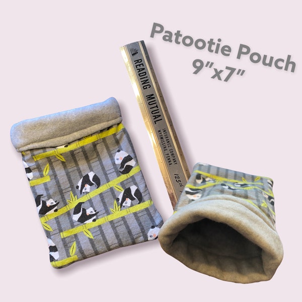 Panda PATOOTIE POUCH Mini SleepSack for Rats, Sugar Gliders, Squirrels, Hedgehogs, Baby Guinea Pigs and Tiny Ferrets