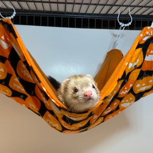 Jack'O'Lanterns 18x16 Glow in the dark flat hammock for ferrets, guinea pigs, rats, hedgehogs, chinchillas image 5