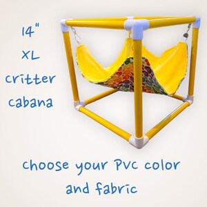 XL (14") Critter Cabana for ferrets, guinea pigs, hedgehogs, rats, sugar gliders, chinchillas, small animals Choose your own PVC and Fabric