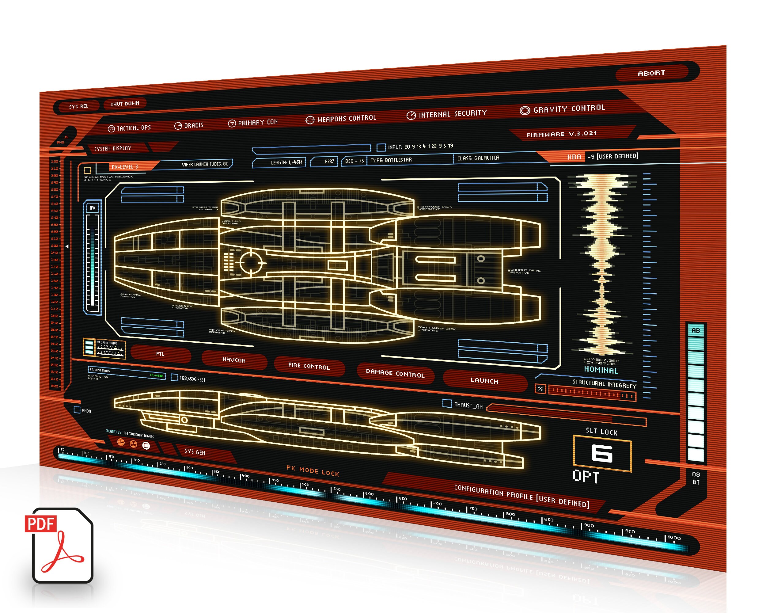 P745R Battlestar Galactica For Display Light Sign 