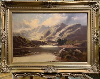 LARGE FINE Antique 19th Century By Francis Jamieson British old master oil painting in a Gold Gilt Frame