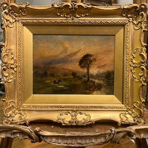 JOHN  HENRY DELL Fine Stunning Old Oil Painting by John Henry Dell British 1830 – 1888 19th Century Real Gold Gilt Frame