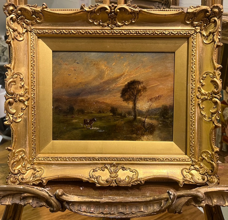 FINE STUNNING OLD Oil Painting by John Henry Dell British 1830 1888