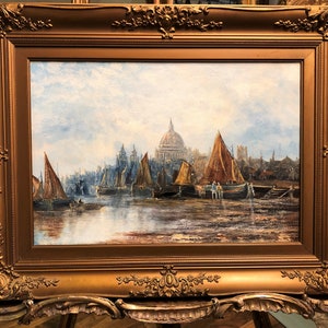 OIL PAINTING Antique 19th Century in the Circle Of William Mallard Turner British old master in a Beautiful Gold Gilt Frame
