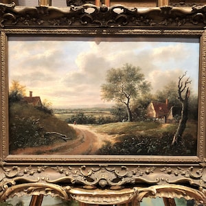 OIL PAINTING Antique 19th Century By Listed artist Patrick Nasmyth 1758 - 1829  British old master in a Beautiful Gold Gilt Frame