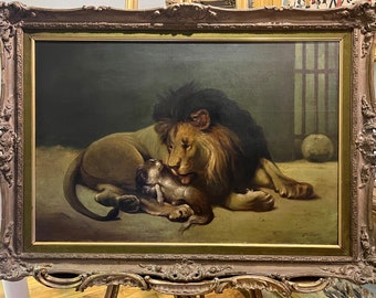 FINE Oil PAINTING STUNNER By George Wright (1860 - 1942) old Master 19th Century In a Fantastic Gold Gilt frame