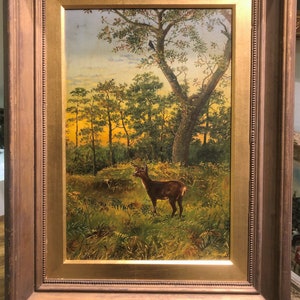 OIL PAINTING FINE Antique 19th Century By ?  British old master in a Gold Gilt Frame