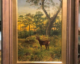 OIL PAINTING FINE Antique 19th Century By ?  British old master in a Gold Gilt Frame