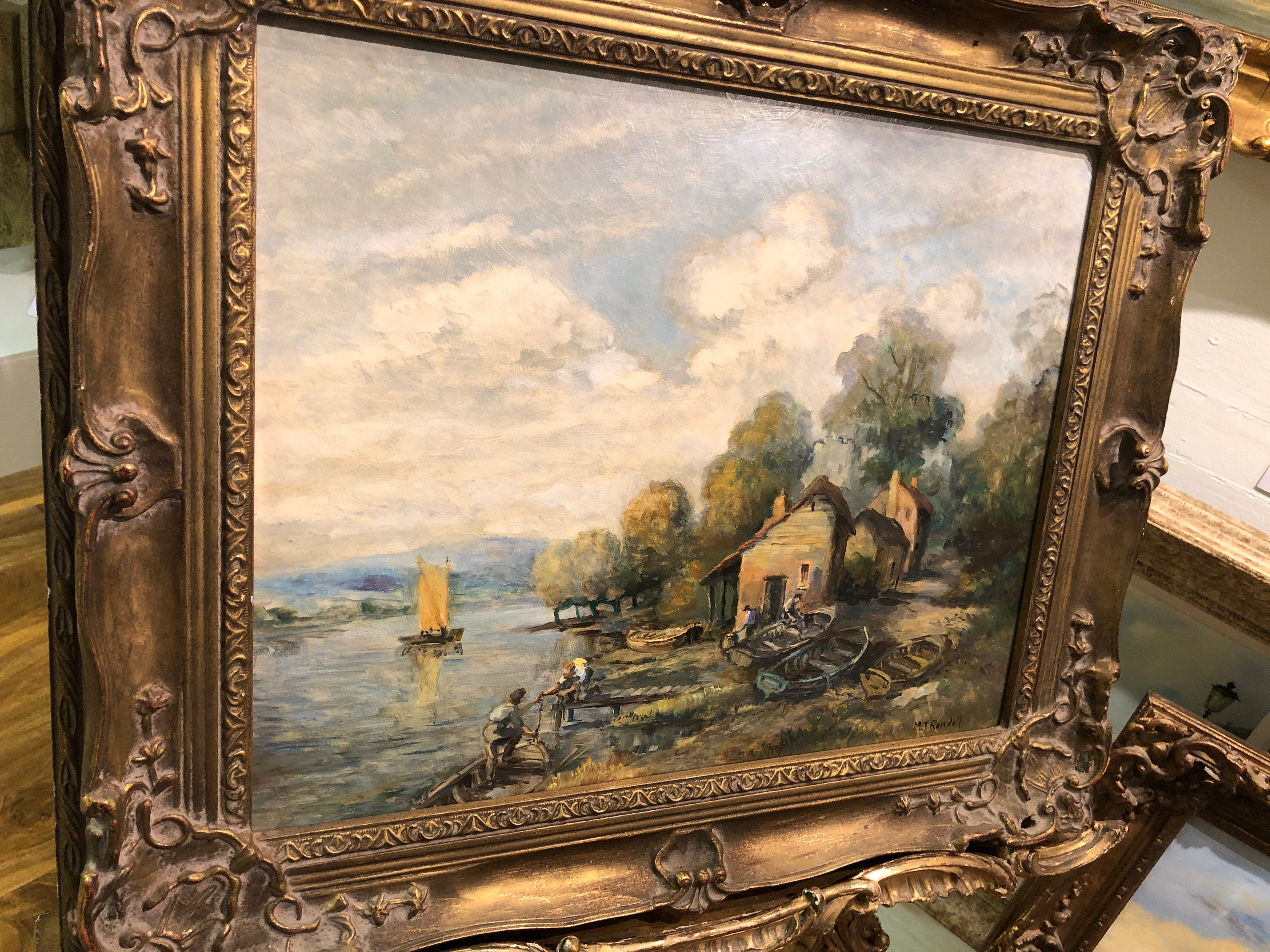 OIL PAINTING LARGE Listed Artist M J Rendell Circa Mid 20TH Century ...
