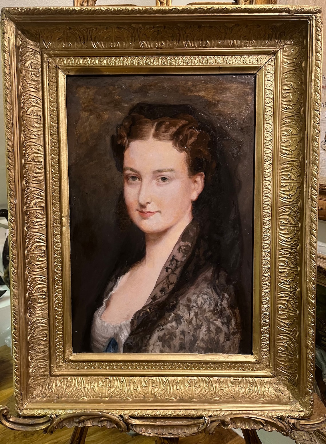 OIL PAINTING Beautiful Lady of Nobility Antique 18th Century Circa 1800 ...