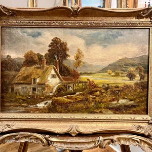 OIL PAINTING By Frank Morten Antique 19th Century in the Circle Of John Constable British old master in a Beautiful Gold Gilt Frame