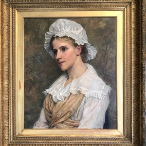 IN The ROYAL COLLECTION By Georgina Koberwein Terrell 1853 - 1903 Antique 19th Century  British old master oil painting in a Gold Gilt Frame