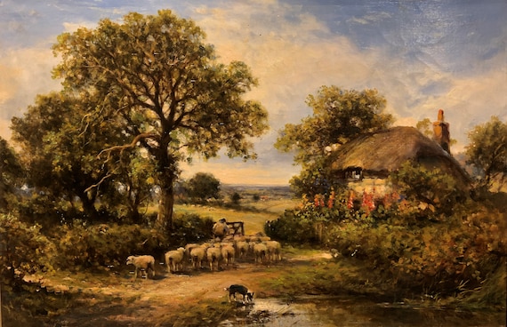 OIL PAINTING LARGE Old Master Henry Cooper ( 1859 - 1934 ) Lovely