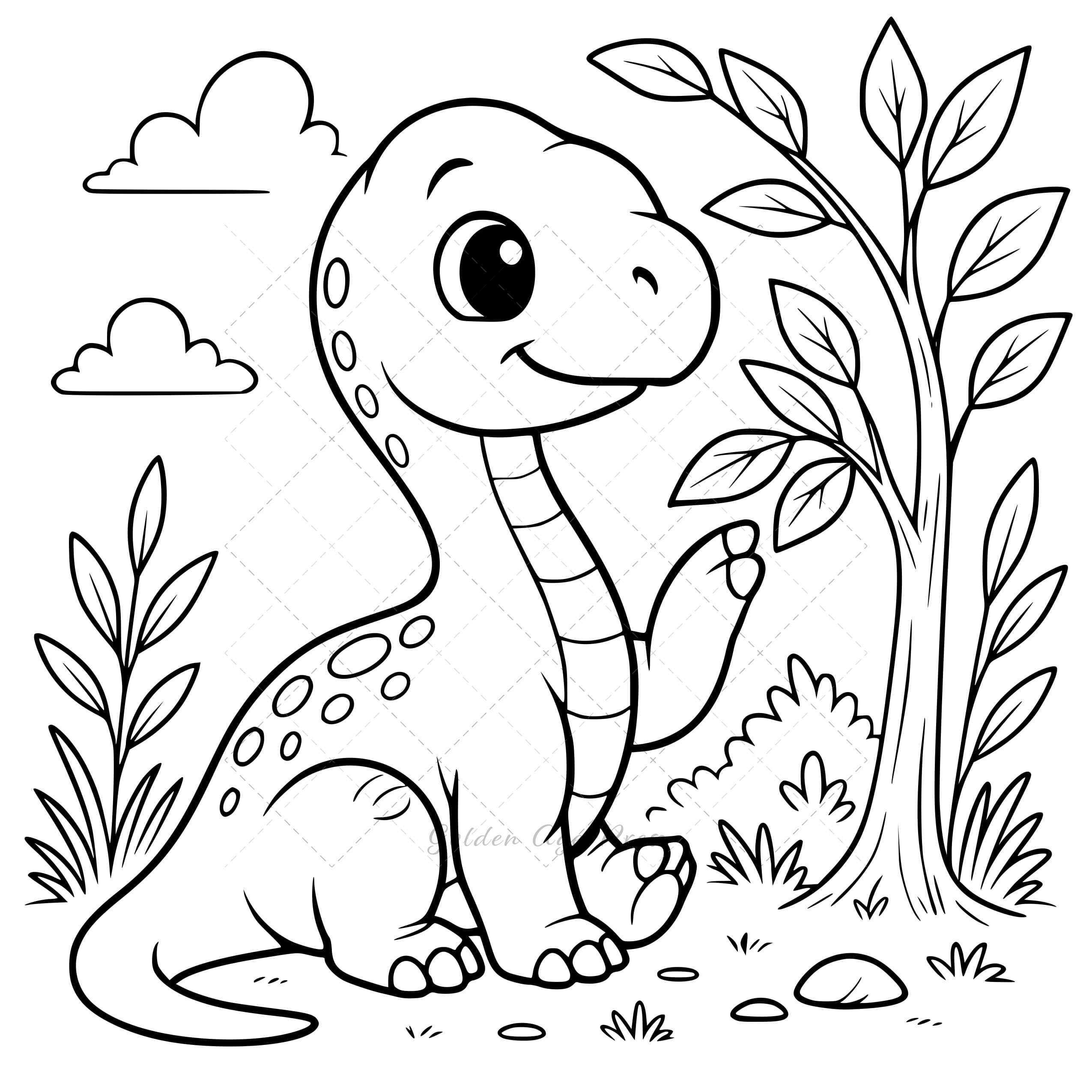 Baby Dinosaurs Coloring Book for Kids: 50 Cute Animal Pages (PDF ...