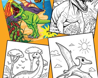 Kolorowanka z dinozaurami dla dzieci: 50 stron ze zwierzętami prehistorycznymi (do pobrania w formacie PDF)