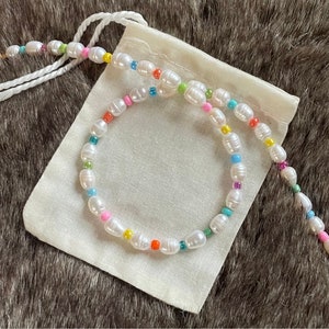 Freshwater Pearl necklace | Colourful | Adjustable | Handmade