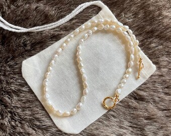 Freshwater Pearl necklace | Gold-plated | Handmade