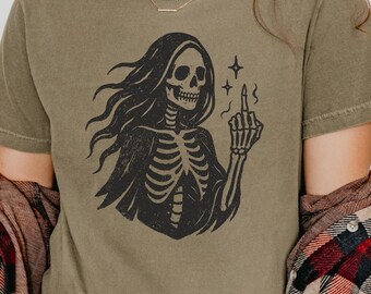 Funny Halloween T-Shirt | Feminist Halloween Shirt | Funny Skeleton Graphic Tee | Feminist Graphic Tee | Funny Goth GT-Shirt | Feminist Tee