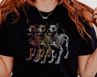 Skeleton Dog Shirt | Zombie Skeleton Dogs T-Shirt | Cerberus Dog Shirt | Zombie Hound Cerberus | Cerberus T-Shirt | Dog Halloween T-Shirt