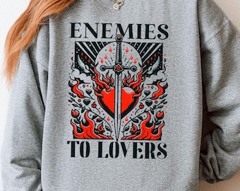 Enemies to Lovers Shirt Sweatshirt | Booktok Gift | Romantasy Reader Gift | Book Club Apparel | Romance Reader Gift | Cozy Bookish T-Shirt