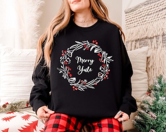 Merry Yule Sweatshirt | Pagan Christmas Sweater | Witch Yule Sweater | Winter Witch Shirt | Winter Solstice Yule Sweatshirt | Merry Yule