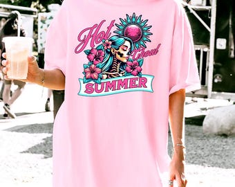 Pastel Summerween Shirt | Hot Ghoul Summer Shirt | Summerween Skeleton T-Shirt | Spooky Beach T-Shirt | Halloween in July Shirt | Summerween