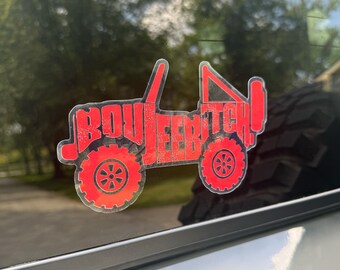 Boujee Bitch Transparent Offroad Enthusiast Sticker | Durable Vinyl Decal for 4x4 | Offroad Enthusiast Sticker | Offroad Decal | 4x4 Decal
